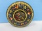 Russian Lacquer Round Trinket Box Ornately Adorned Floral Design