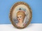 Oval Hand-Painted Oval Cameo Victorian Woman Portrait