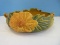 Roseville Pottery Peony Pattern Embossed Large Yellow Flowers Textured Yellow Background