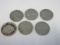 6 Jefferson Nickel Coins Pre-War Composition 5 Cents 1948, Two are 1951 One w/ Denver Mint