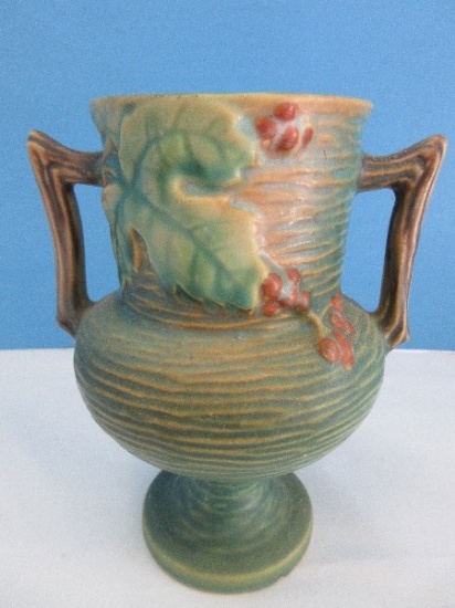 Roseville Pottery Bushberry Pattern 6" Footed Vase