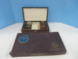 Group - Vintage 1950's Scrabble Board Game & Rosewood Finish Playing Cards Box