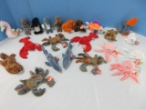 22 Ty Beanie Babies Collectible Plush Collectors Toys Fish, Lobster & Others