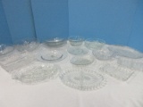 Glassware Early American Prescut Pattern by Anchor Hocking Crystal Round Nappy