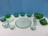 Green Glass Collection Emerald Green Dome Covered Butter Dish