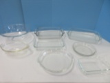 Group - Glass Bakeware Rectangular Dishes, Loaf Pan, Glass Mixing Bowl, Pie Dishes, Etc.