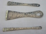 3 Sterling Ribbon Book Marks Floral & Acanthus Leaves Design