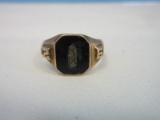 Gold Ring Stamp 10k 1923 Class Ring Black Onyx Partial Setting