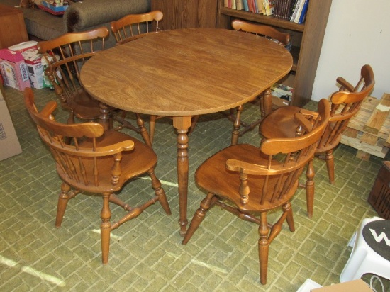 Wooden Arch Back Chairs & Extendable Table