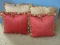 Collection 4 Accent Down Filled Pillows w/ Multi-Color Tassels Fringe Iridescent Shantung