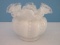 Milk Glass Fenton Art Glass Silver Crest Collection Beaded Melon 4