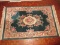 Refined Traditional Floral Medallion Sculptured Rug Hunter Green/Mauve Colors Fringe Trim