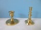 2 Brass Traditional Design Candle Sticks Baldwin 4 1/4