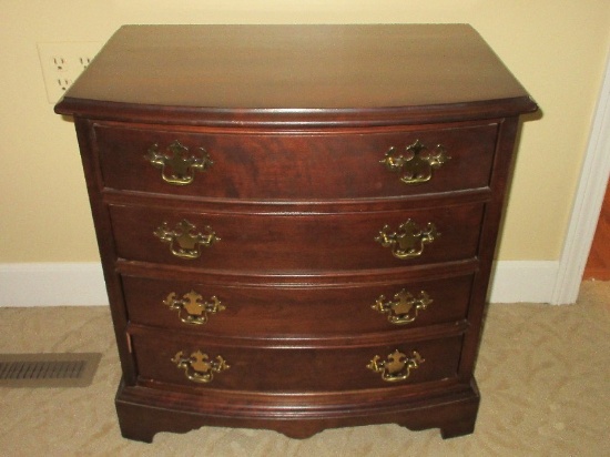 Refined Hammary Furniture Cherry Diminutive Bow Front Bachelors Chest