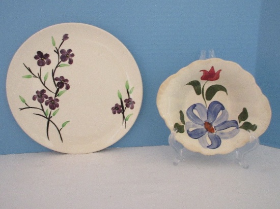 2 Pieces - Southern Potteries Inc. Luncheon Plate & Lug Handle Bowl