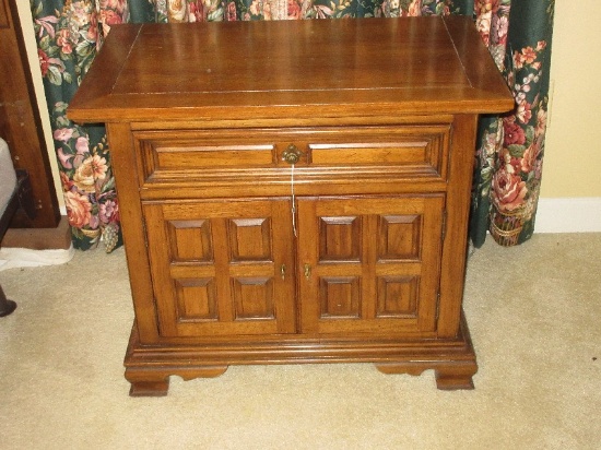 Mediterranean Tuscan Style 1 Over 2 Nightstand on Bracket Feet