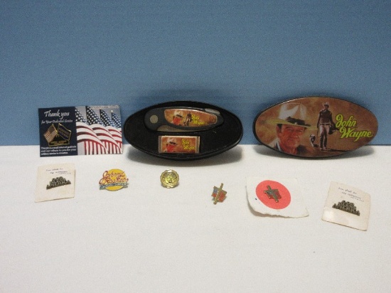 Group - Collectible John Wayne Folding Pocket Knife/Money Clip Gift Set