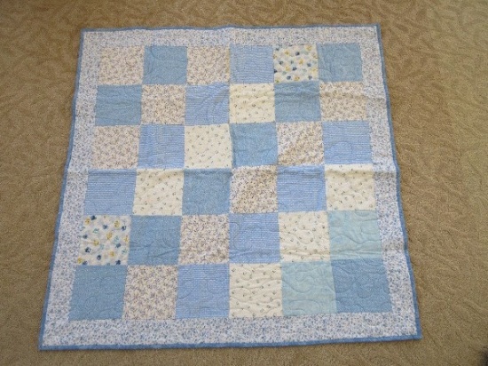 Landrum Quilters Made With Love Block Pattern baby Quilt Shades of Blue Various Patterns