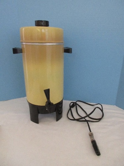 Vintage Regalware Inc. Automatic Percolator Urn 10-36 Cup Max Cat. No. 7036 Tan Ombre