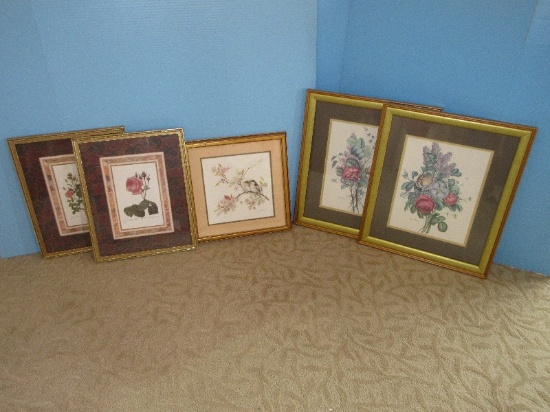 Collection Botanical & Aves Fine Art Prints Framed/Matted Pair of Birds Perched