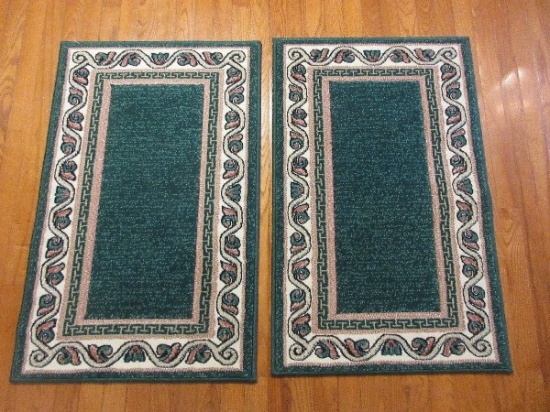 Pair - Orian Rugs The Best Inca Pattern Emerald Color 100% Olefin Pile Scatter Rugs