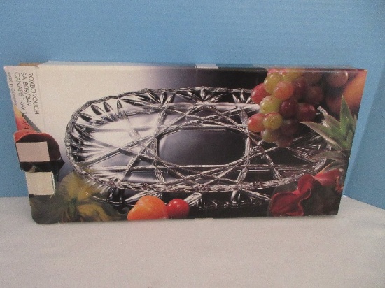 Mikasa Roxborough Pattern Crystal Canape Tray 15 3/4"
