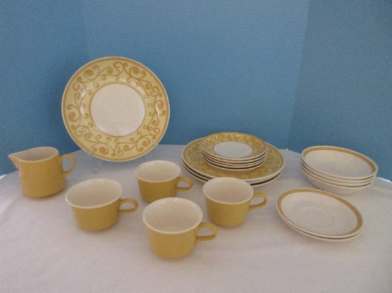 20 Pieces - Royal China Ironstone Cavalier Pattern Dinnerware Scroll Design