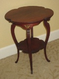 Victoria Era Style Splendid Diminutive Clover Leaf Accent Table w/ Base Shelf
