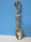 Antique Sterling Silver Figural Angel & Pierced Foliate Pattern handle 4 3/8