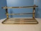 Wall Mount Brass 2 Bar Towel Rack w/ Base Shelf