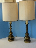 Pair - Traditional Antiqued Patina Brass Tone 35