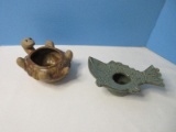 Whimsical Pottery Figural Turtle Hanging/Planter 3 3/4