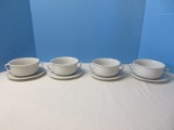 Set - 8 Williams-Sonoma China Cream Soup Bowls/Bread Plate Sets Essential White