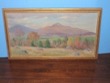 Super Rare Find Early Original Fine Artwork on Canvas Mountain Landscape