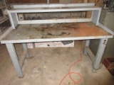 Metal Shop Work Bench w/ Shelf & Built in Outlets