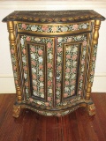 Astounding Demilune Console Bow Front Cabinet Heavily Embellished Middle Eastern Design