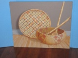 Still Life Native American Baskets Original Fine Art Work Acrylic on Wrapped Canvas