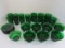 Vintage 1950's Anchor Hocking Forest Green Sandwich Pattern Glass Lot