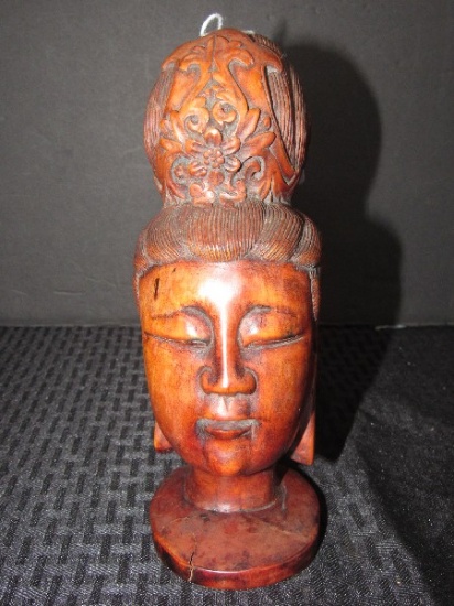 Wooden Asian/Buddha Head Bust