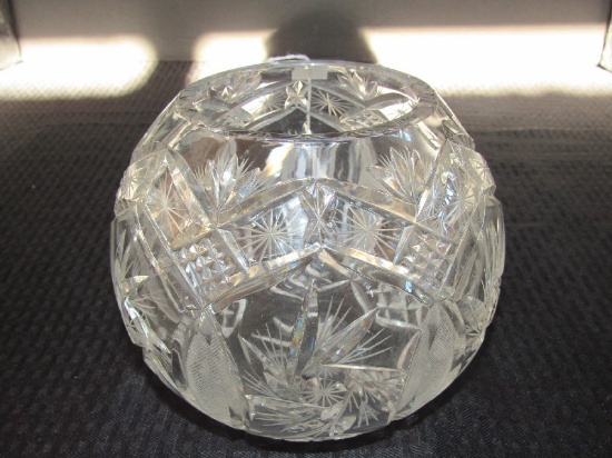 Crystal Glass Wide Bowl Pinwheel/Star/Hobcut Pattern