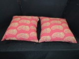 New Pottery Barn Pillows Red Paisley Pattern 2 Pillows