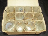 12 Glass Collectible Cordial Glasses German Motif