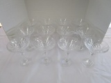 Crystal Glass 12 Margarita Glasses Fan/Diamond Cut Pattern