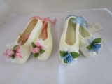 Ceramic Artistic Gifts Inc. 'You Are Loved' Pink/Blue Slippers