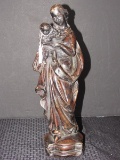 Tall Wooden Jesus & Mary Carved Statuette
