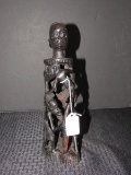 Wooden Carved African Men Design Statuette Décor