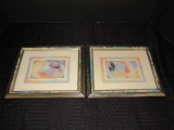 2 Tropical Fish Picture Prints in Gilted/Colorful Frames/Matt