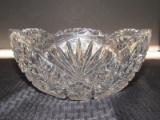 Wide Crystal Glass Wide Bowl Raised Saw Tooth Rim Fan Cut/Hob Cut Design