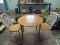 Wooden Table Drop-Leaf w/ 2 Matching Chairs, White Arched Slat Back, Spindle Legs