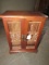 Wooden Jewelry Cabinet 2 Doors w/ 1 Lower Drawer w/ Misc. Costume Jewelry